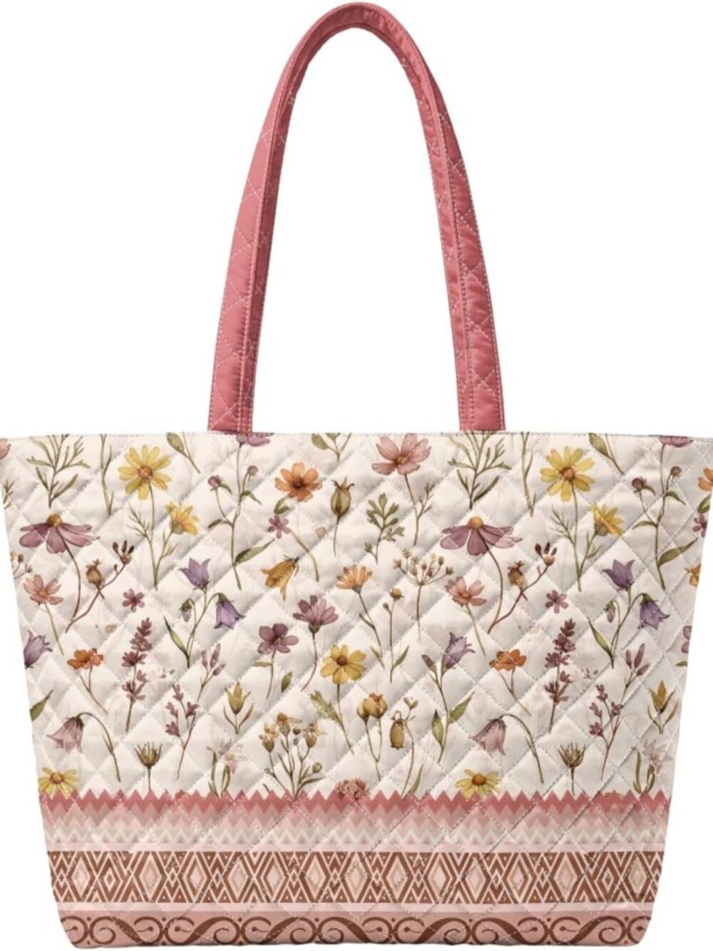 Stylish Quilted Tote Bag for Women, Spacious Shoulder Bag for 14" Laptop